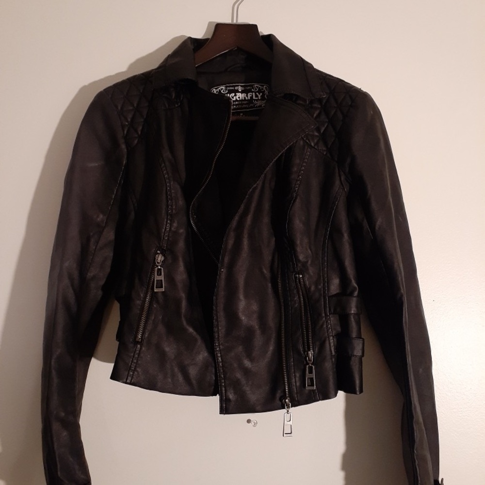 Sugar Fly Leather Jacket Size Medium